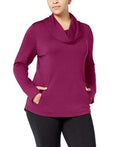 Ideology Women's Plus Size Cowl-Neck Top Pretty Plum, Size 1X by Vanessa Jane