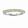 0.9 Ct Round Green Peridot Prong Silver Half Eternity Ring