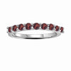 0.90 Ct Round Red Garnet Prong Silver Half Eternity Ring