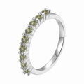 0.9 Ct Round Green Peridot Prong Silver Half Eternity Ring by Fine Color Jewels