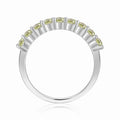 0.9 Ct Round Green Peridot Prong Silver Half Eternity Ring by Fine Color Jewels