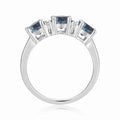 Three Stone London Blue Topaz Ring by Fine Color Jewels