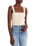 Aqua Striped Crochet Tank, Size Large by Vanessa Jane